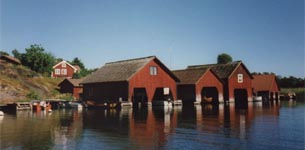 Boathouses at the harbour